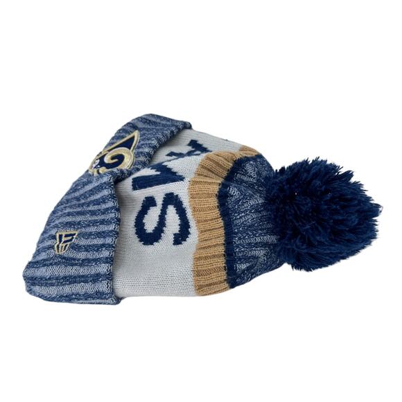 NFL Los Angeles Rams On Field New Era Beanie Hat Mens OS Knit Acrylic w/ Pom Pom - Picture 4 of 8